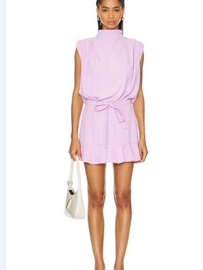 Amanda Uprichard Lavender Tie-Waist Sleeveless Romper